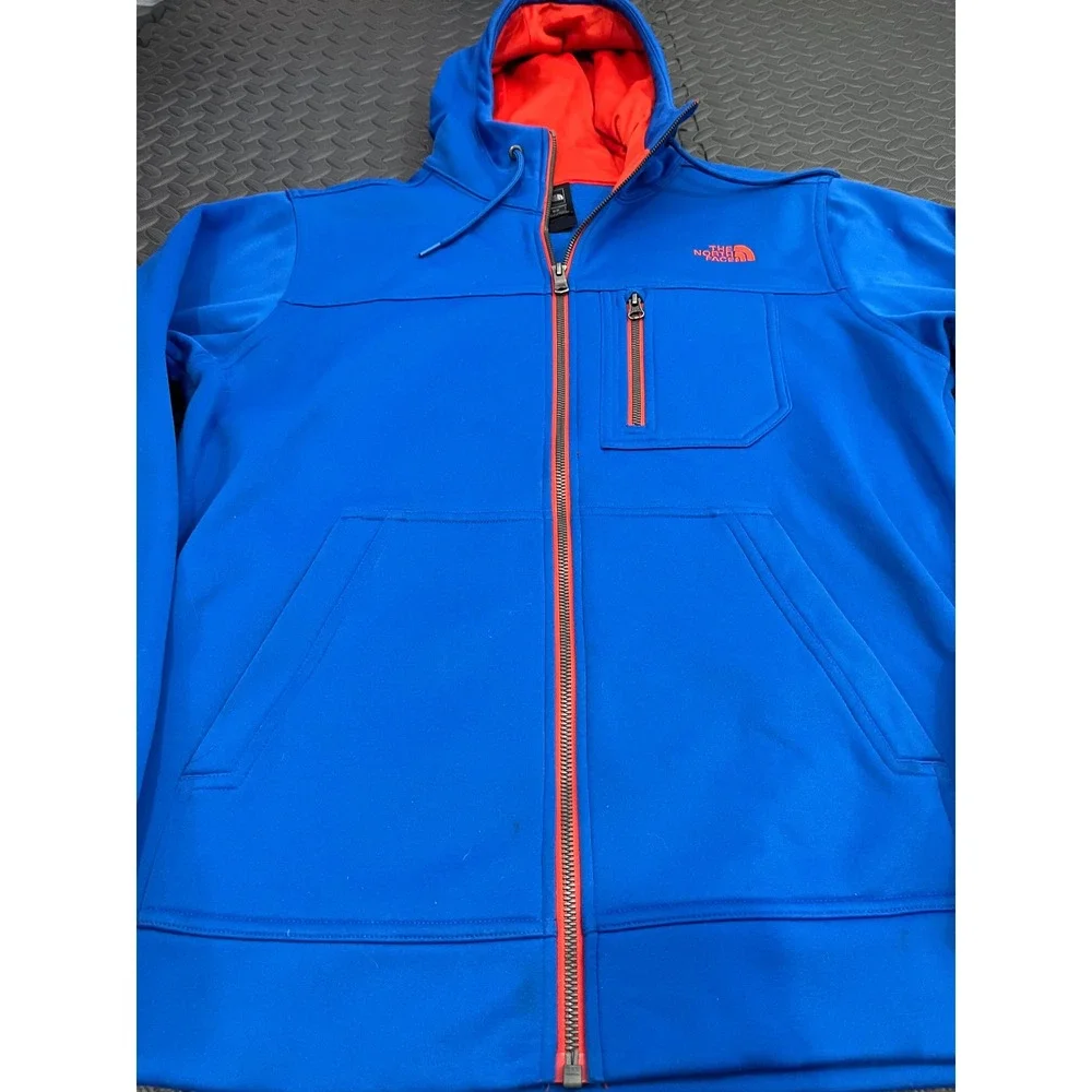 The North Face Full Zip Hoodie Mens M Blue Orange Sweatshirt Hooded Jacket